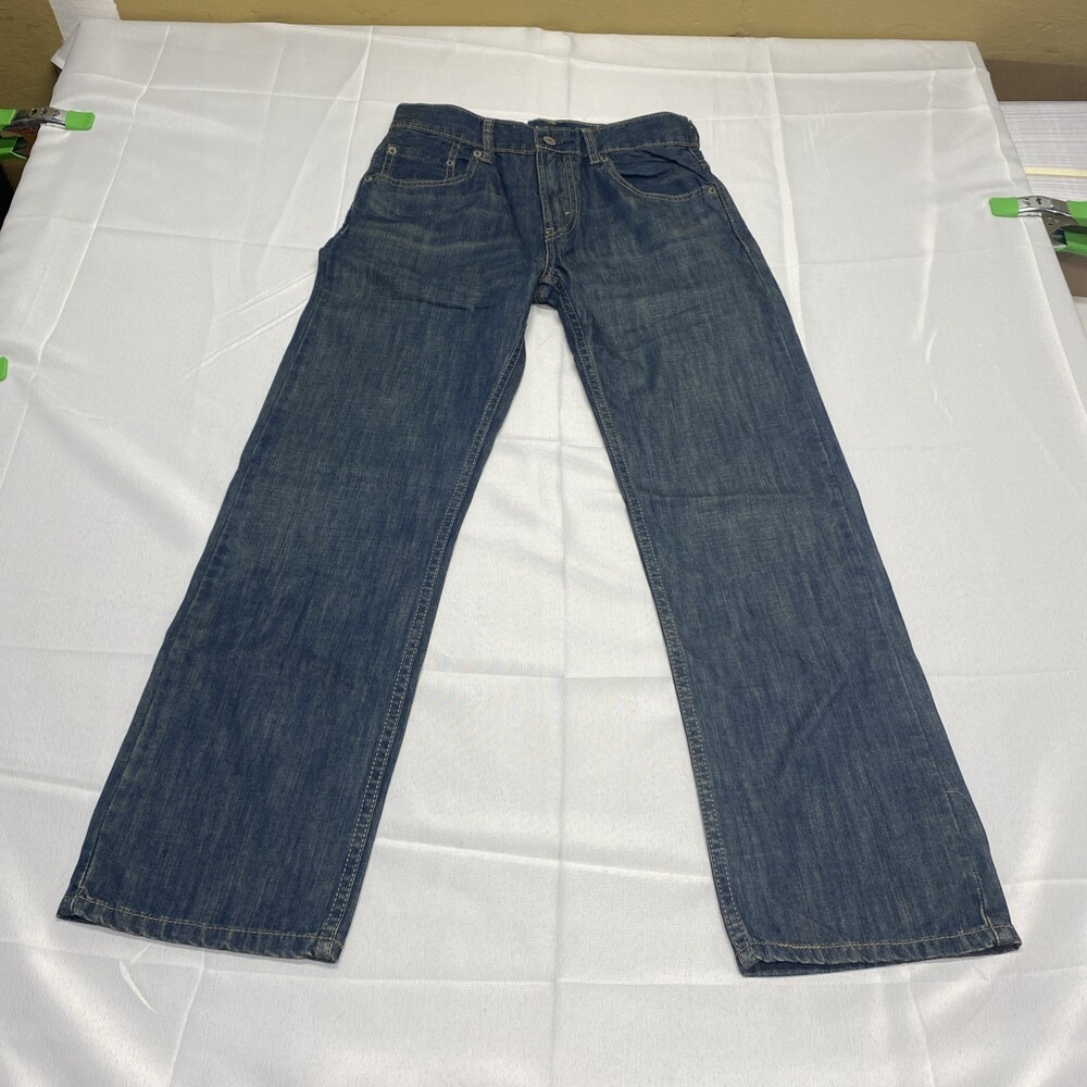 NWT Levi's 505 Straight Fit Jeans Boys Size 14 Regular 27x27 Dark Wash Denim
